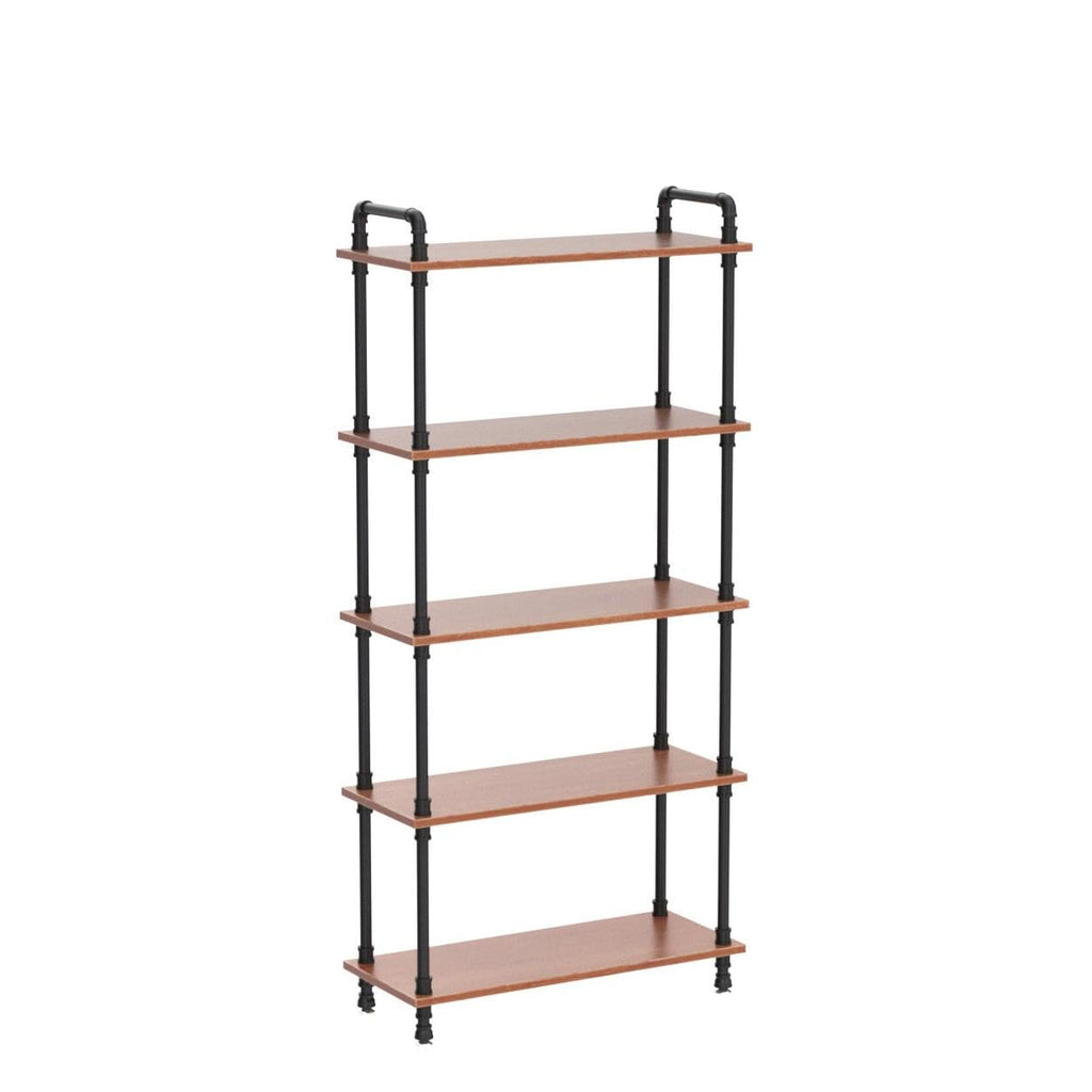 5 Tier Rustic Brown Bookshelf Q379
