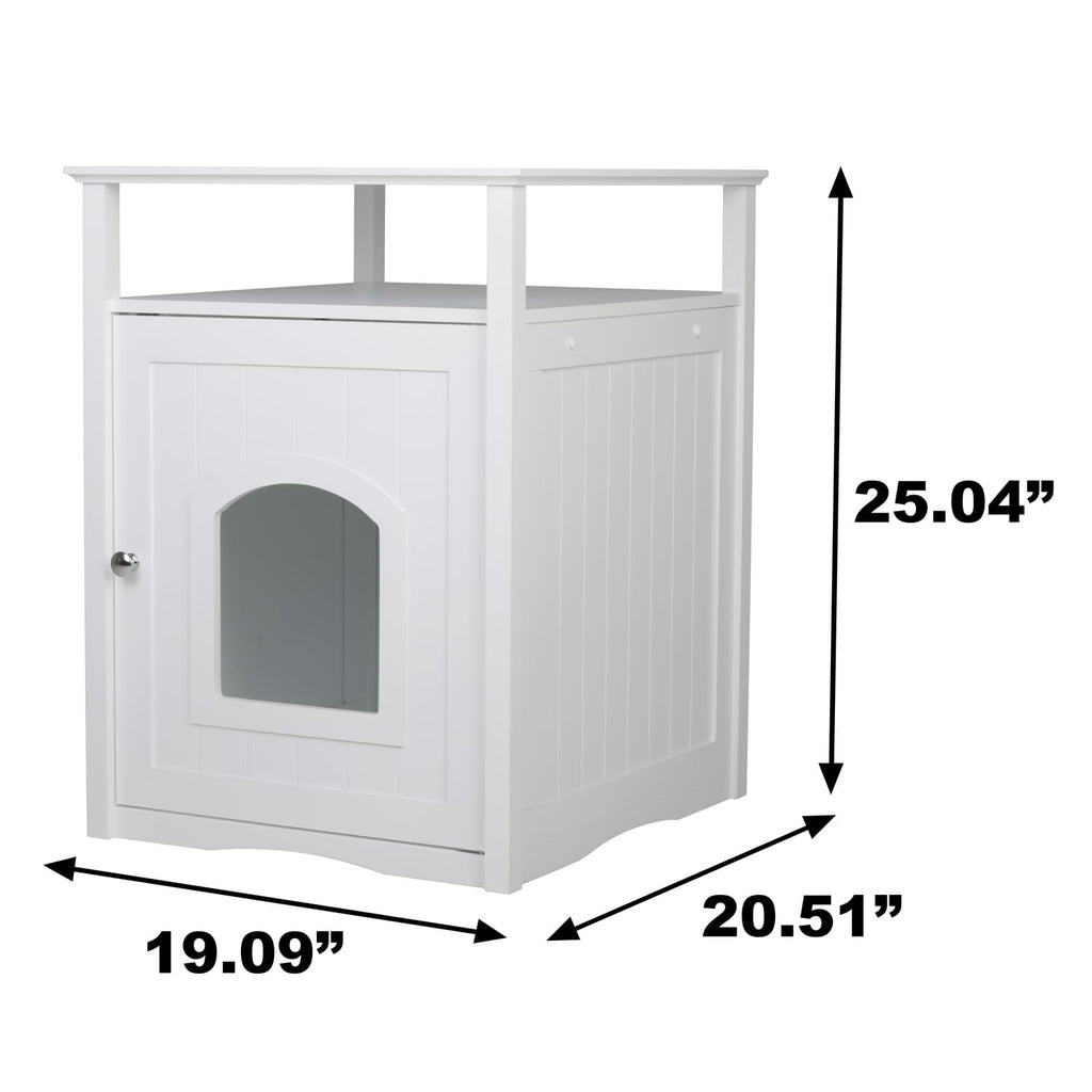 Glossy White Cat Litter Box Cover X3202