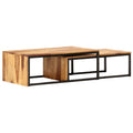 2 pcs Solid Sheesham Wood Nesting Coffee Table X333