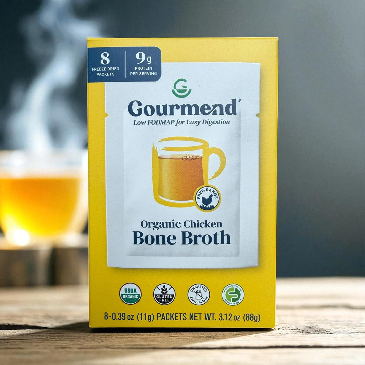 Organic Freeze Dried Chicken Bone Broth Powder 8 Single Serve Packets L88159