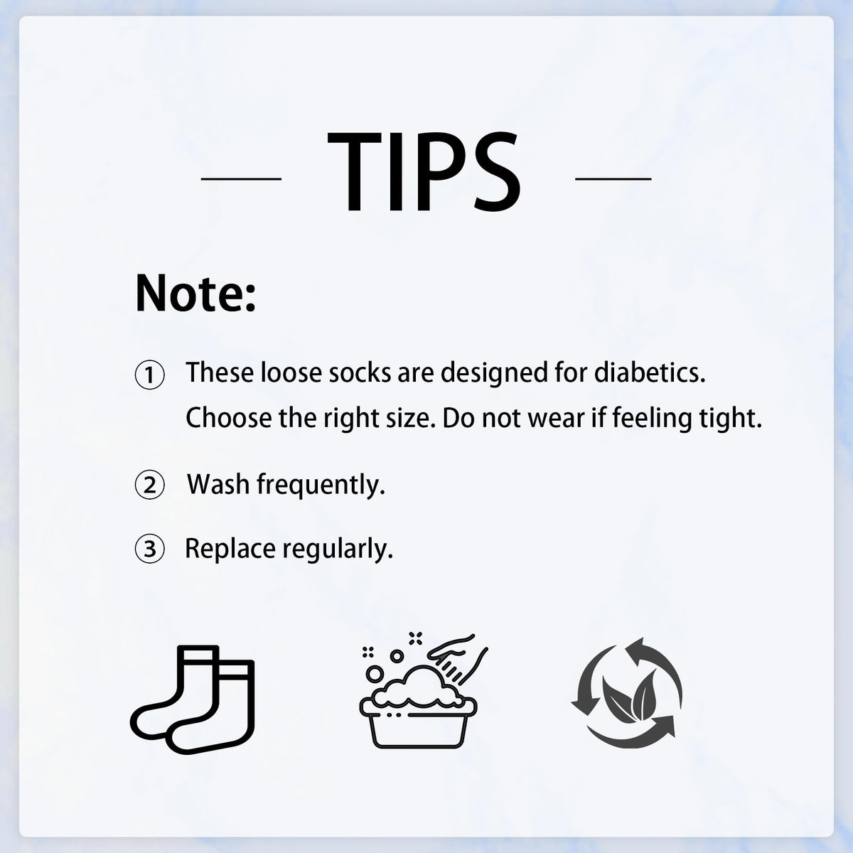 Bamboo Viscose Diabetic Socks, Black, Size 10-13, 5 Pairs H23676