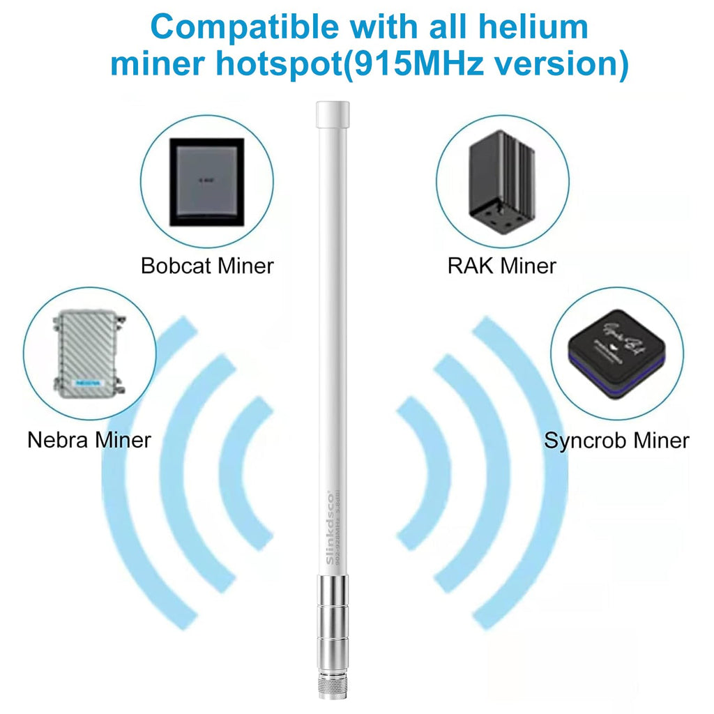 Waterproof 5.8dBi 915MHz Fiberglass Antenna with 20Ft Extension Cable H884
