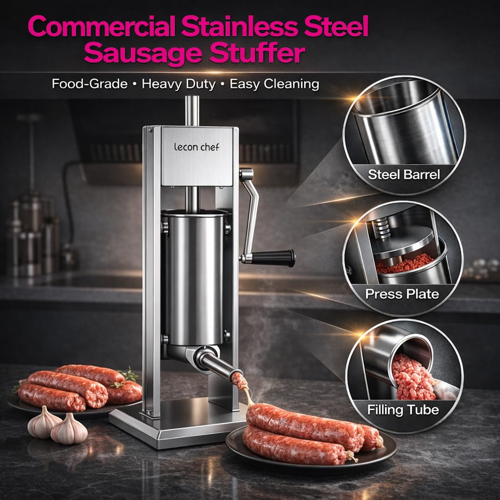Manual Sausage Stuffer 11lbs/5L Vertical 4 Tubes E118