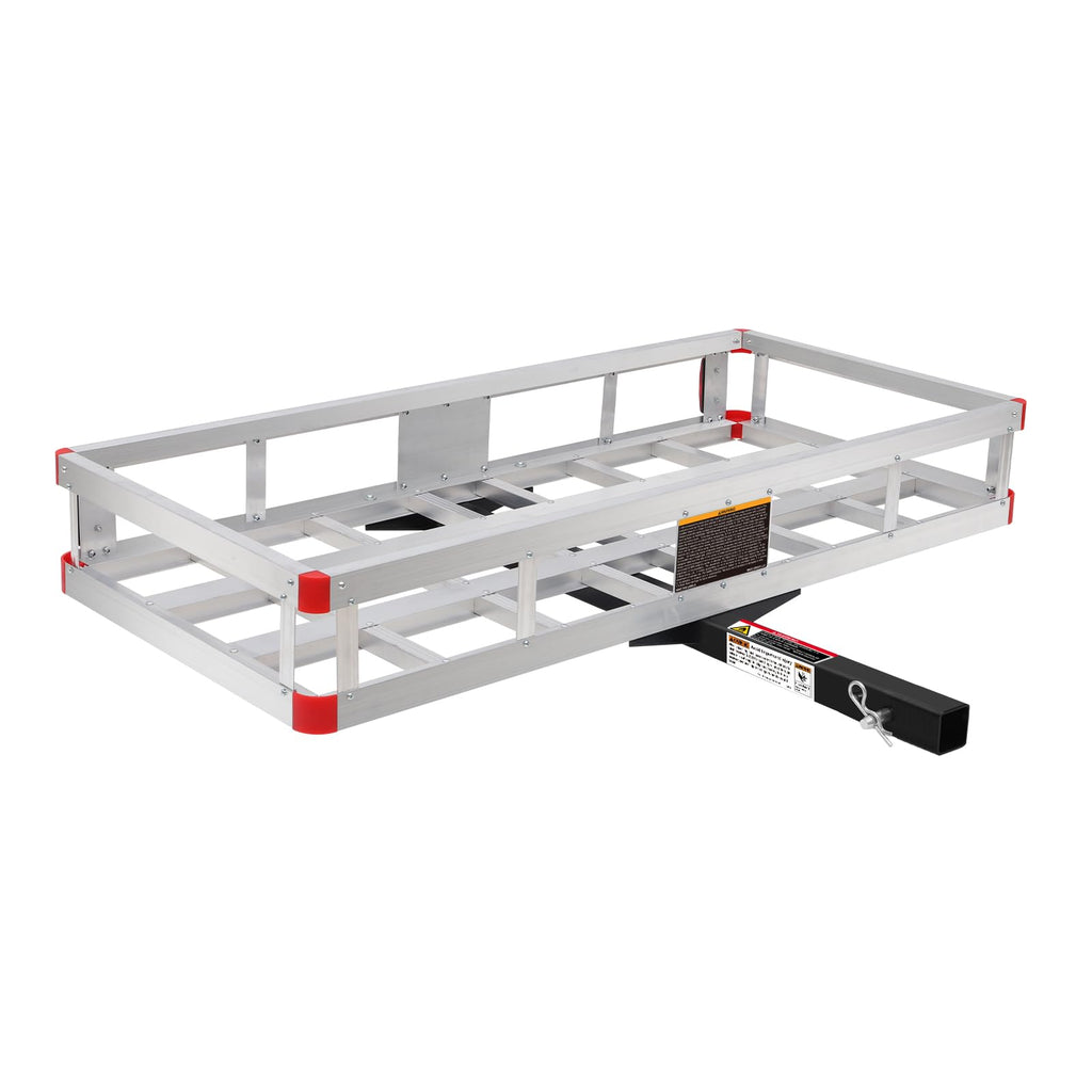 Aluminum Cargo Carrier with High Side Rails, 500-lb Load Capacity, Grey, 49" x 22.5" F7181