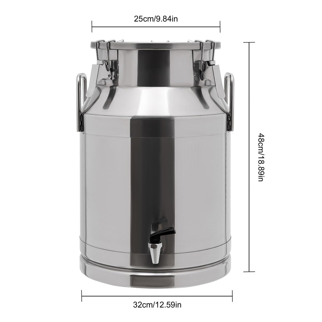 30L Stainless Steel Milk Can with Handle Sealed Lid and Faucet R54270