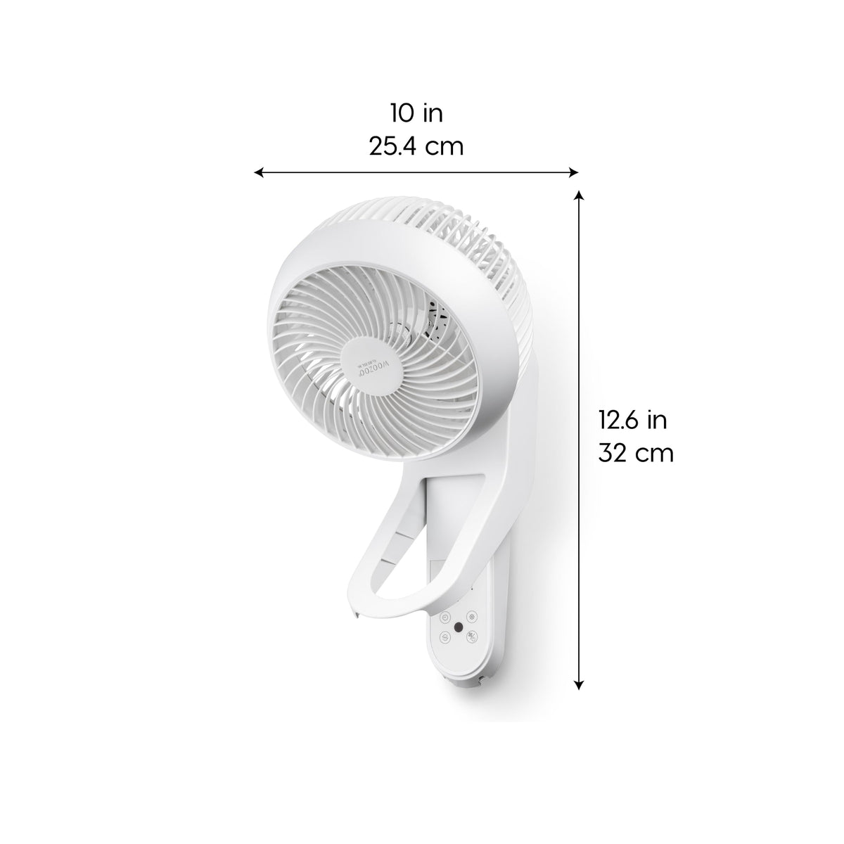 Wall Mount Fan with Remote, 360° Oscillation, 3 Speeds, White C57050