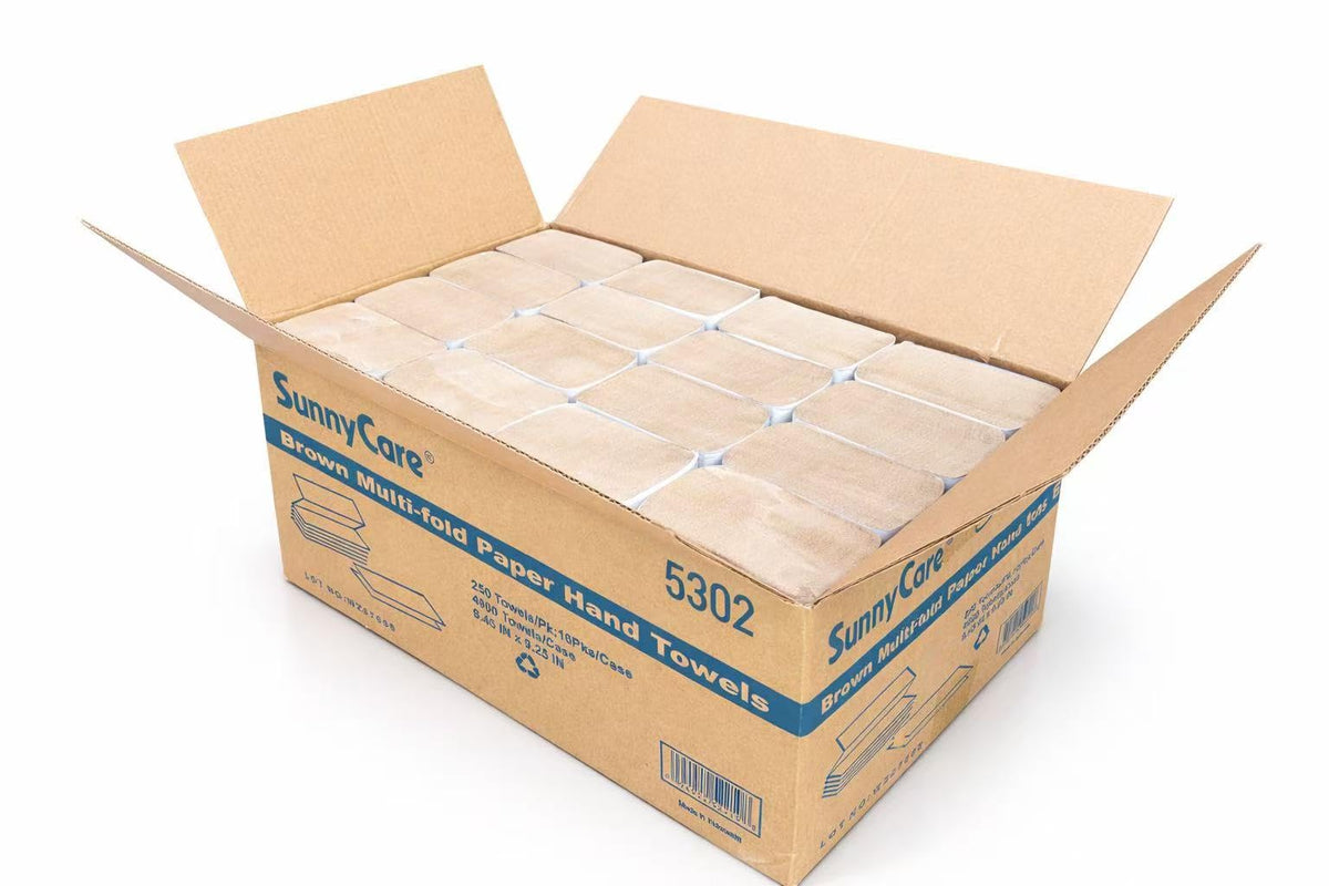 Kraft Brown Multifold Paper Towel Recycled Fibers 4000 Count A443764