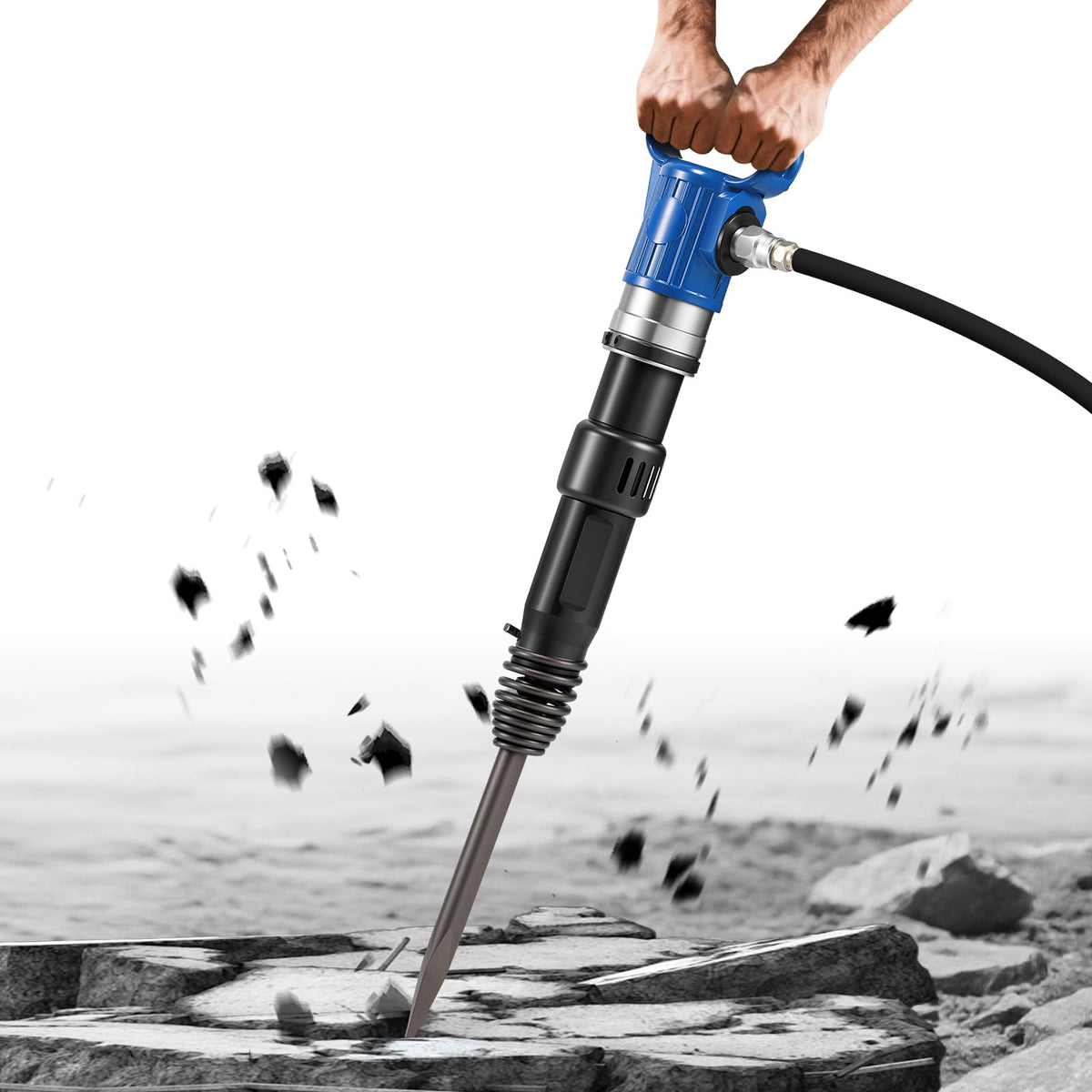 Pneumatic Hammer Shovel, 2 Heavy-Duty Air Chisels D585