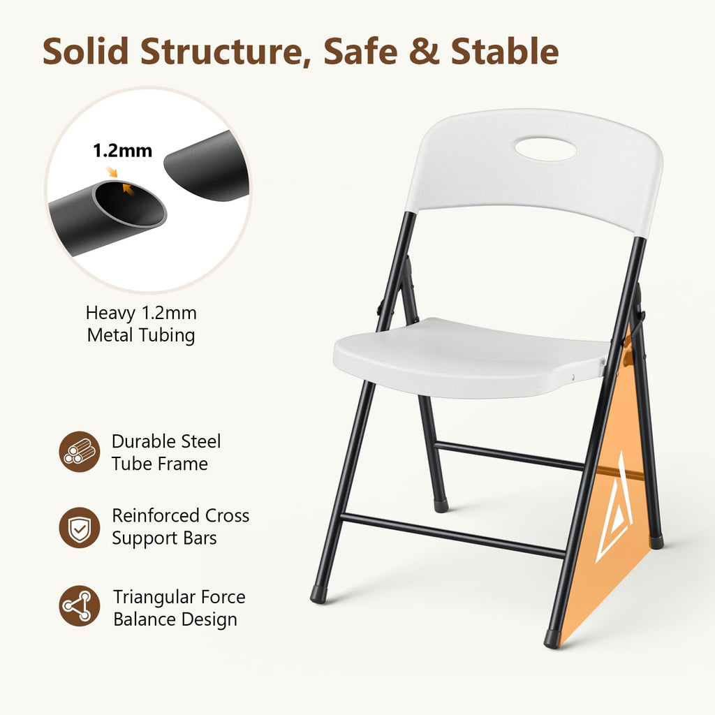 White 10 Pack Plastic Folding Chair Q737