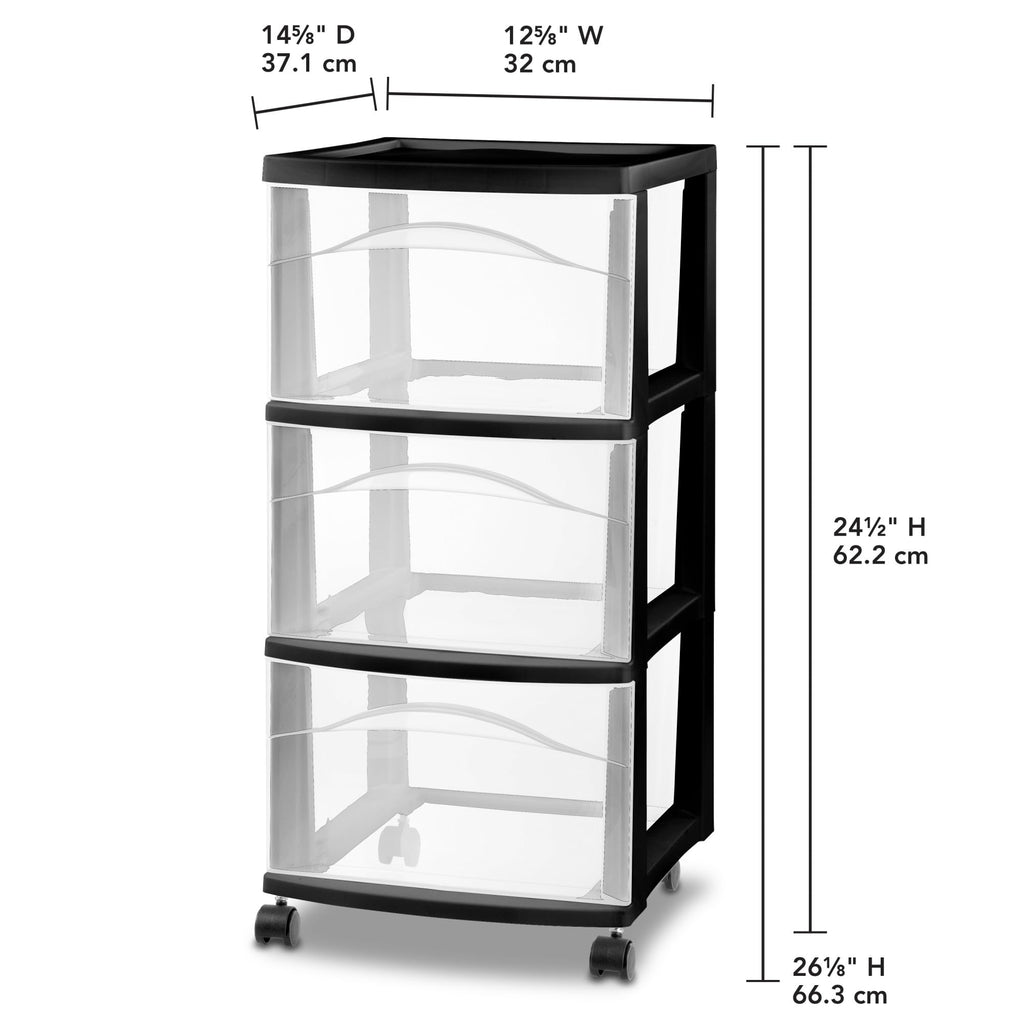 3-Drawer Cart with Wheels, 2-Pack Q762433
