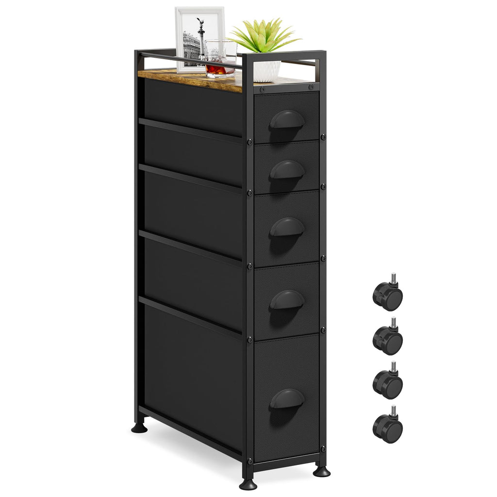 Black Narrow Storage Cabinet L27945