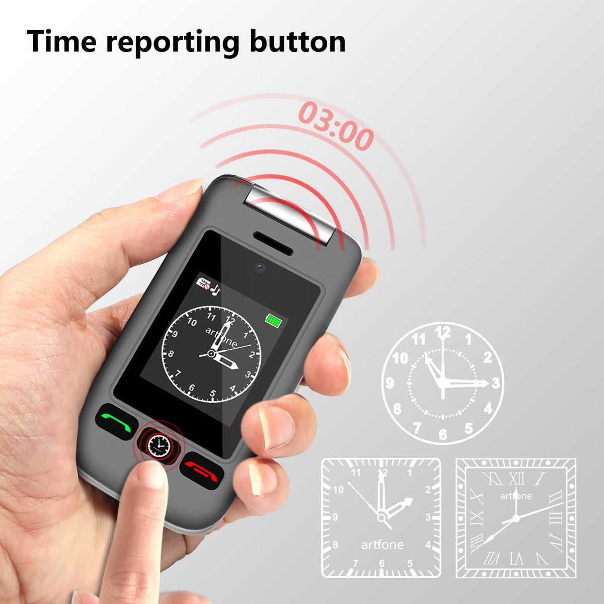 4G Unlocked Flip Phone with Big Buttons, SOS Button, Gray T281