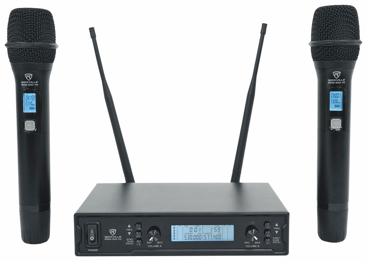 10" PA Speaker Pair with Mixer and Wireless Mics L5776
