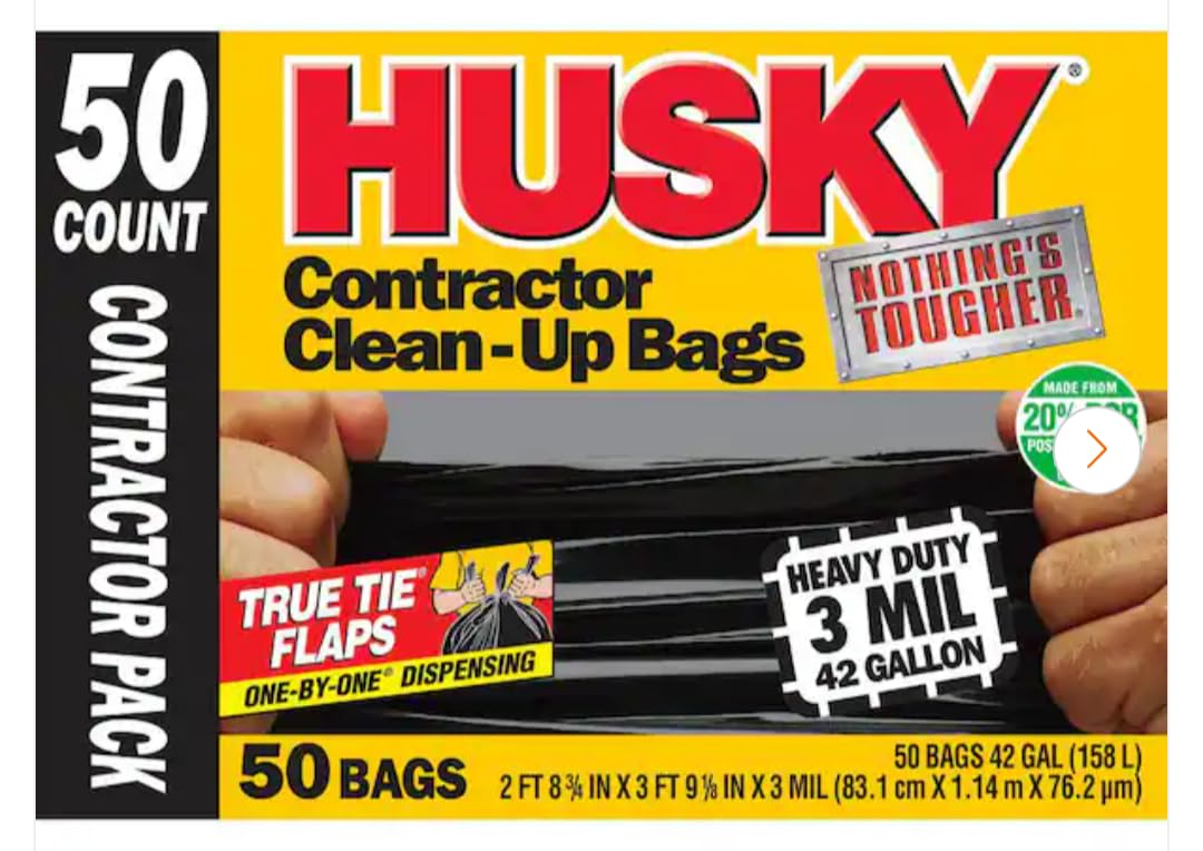 42 Gallon Heavy Duty Black Trash Bags P8413