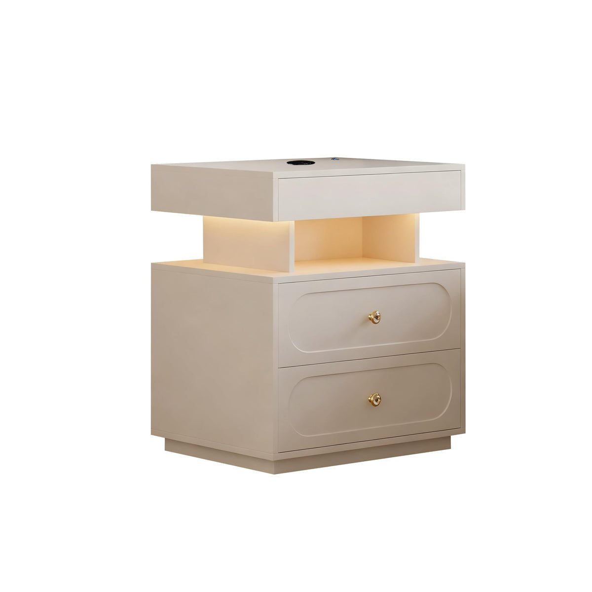 3-Drawer LED Nightstand with Light C2691