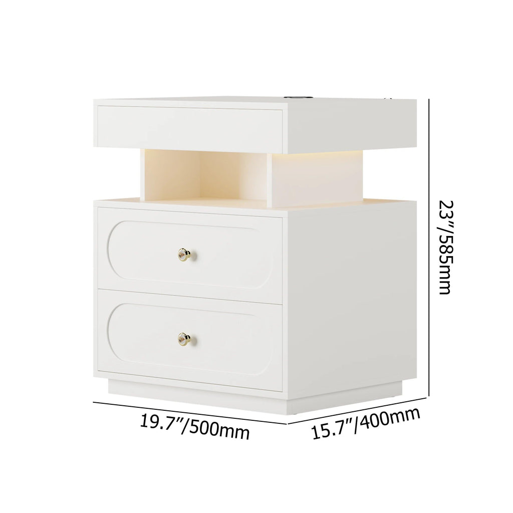 3-Drawer LED Nightstand with Light C2691