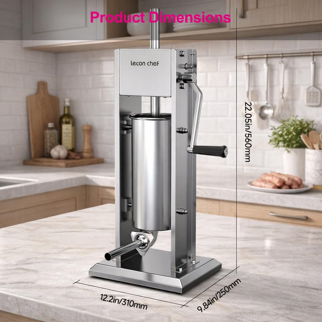 Manual Sausage Stuffer 11lbs/5L Vertical 4 Tubes E118