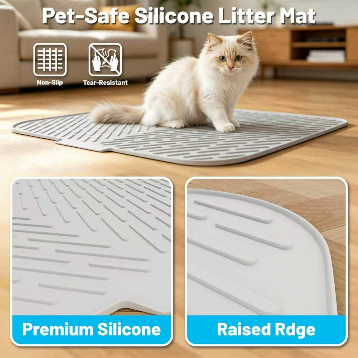 35"x27" Silicone Cat Litter Mat, 4 Pack Disposable Cat Litter Boxes H7239