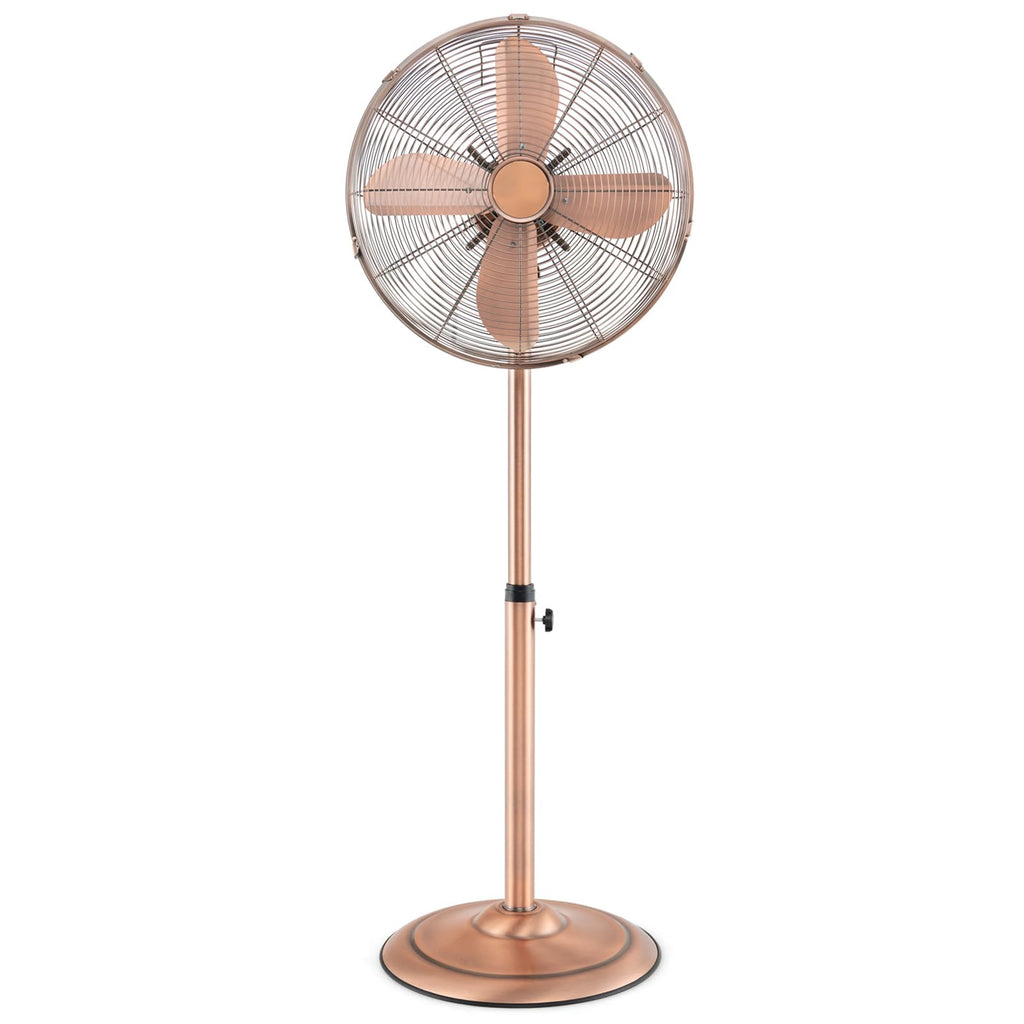 16-Inch Metal Pedestal Fan with Adjustable Height, 3 Speeds, Oscillation D401