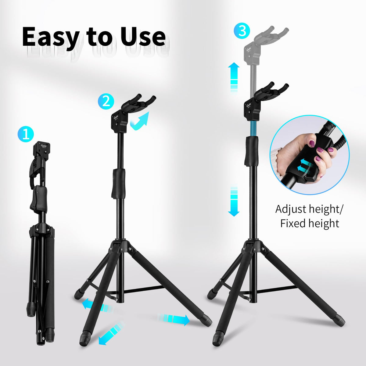 Heavy Duty Adjustable Foldable Guitar Stand U146