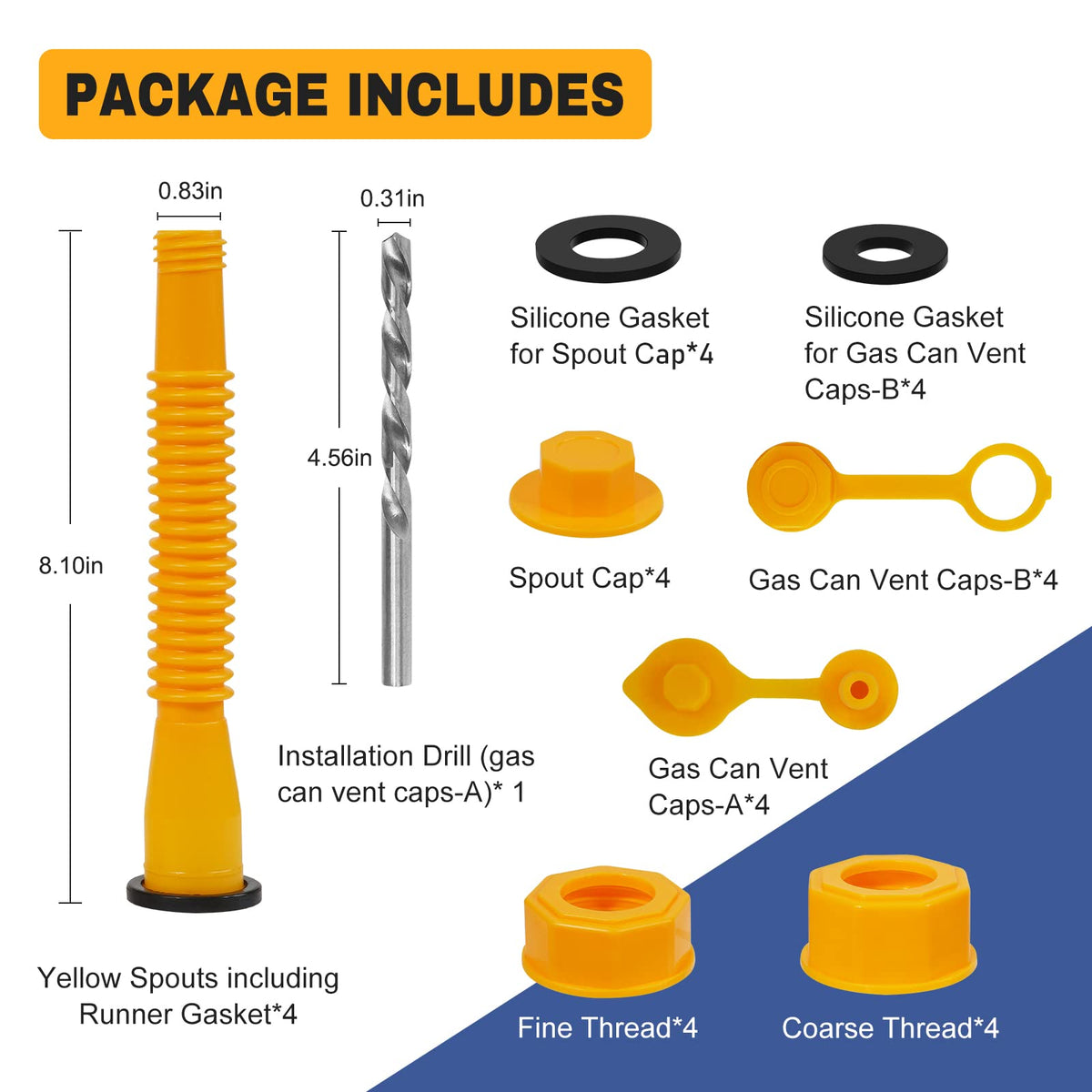 Gas Can Spout Replacement Kit 33 Pcs Q330931