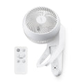 Wall Mount Fan with Remote, 360° Oscillation, 3 Speeds, White C57050