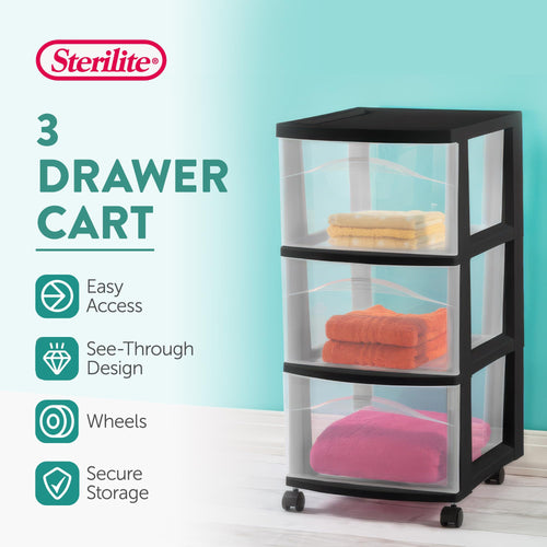 3-Drawer Cart with Wheels, 2-Pack Q762433