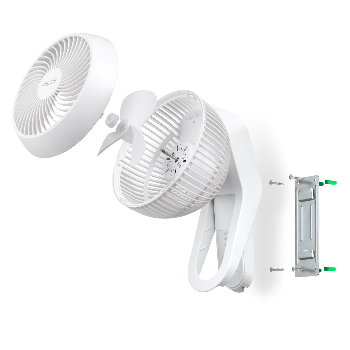 Wall Mount Fan with Remote, 360° Oscillation, 3 Speeds, White C57050