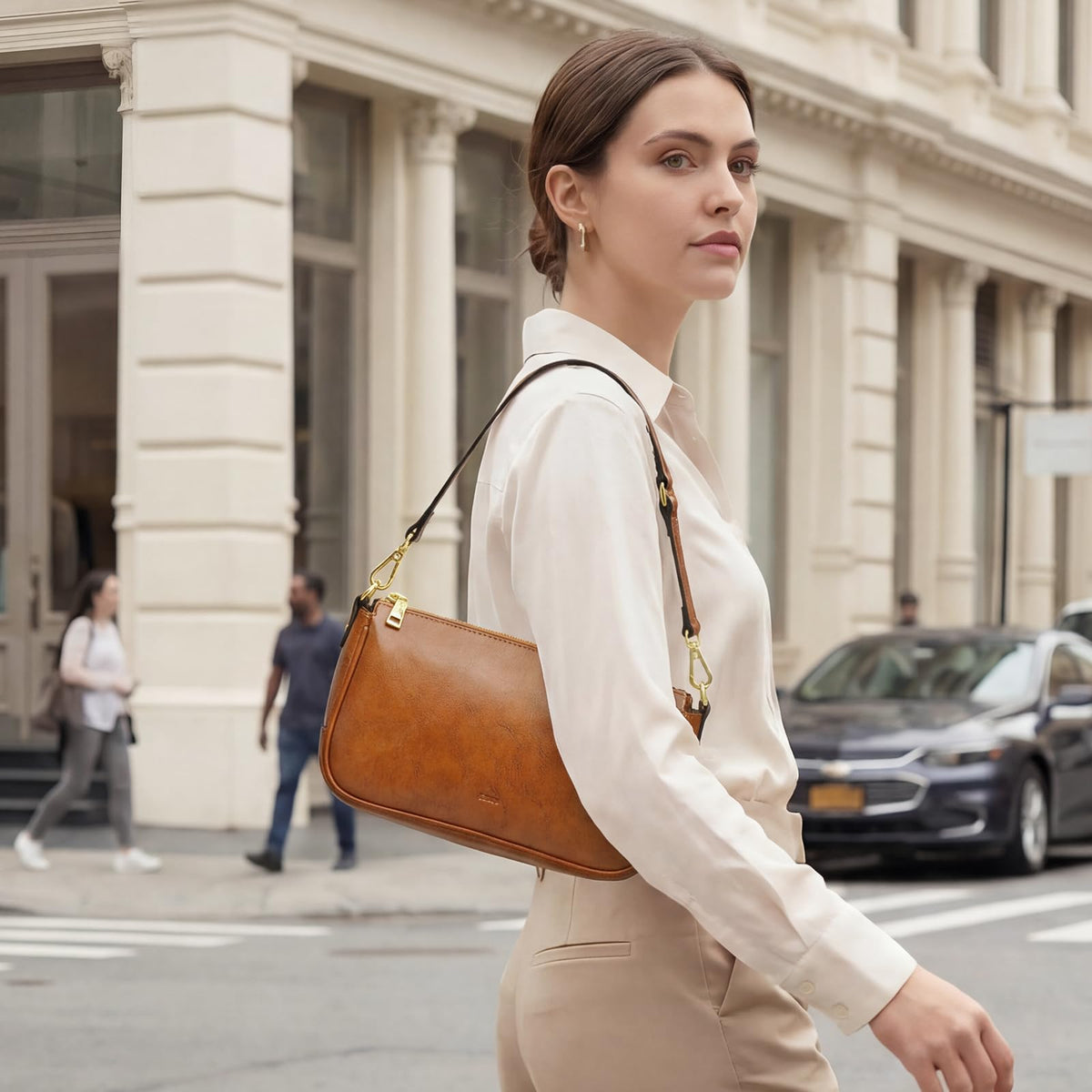 Leather Crossbody Bags with 2 Straps F1633