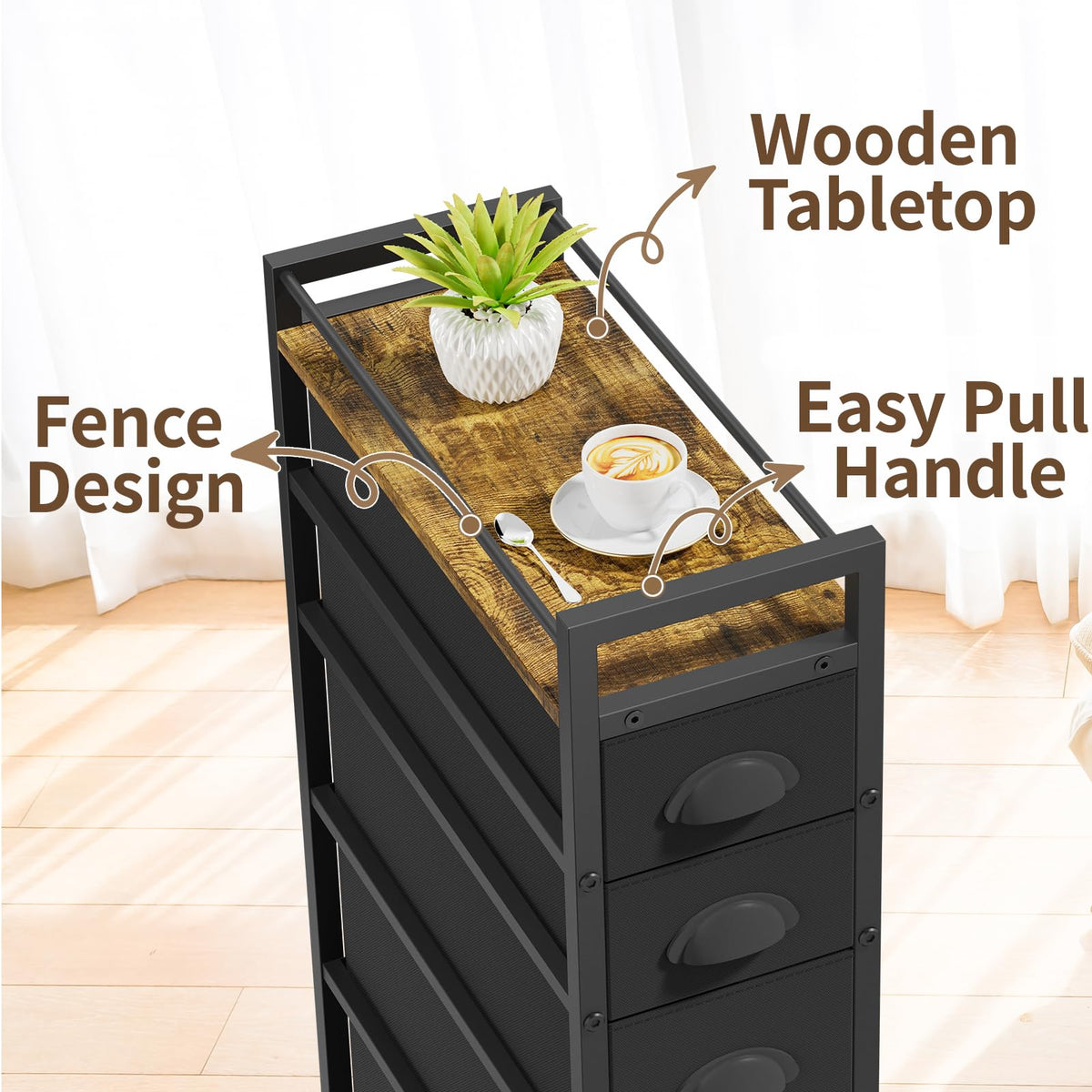 Black Narrow Storage Cabinet L27945