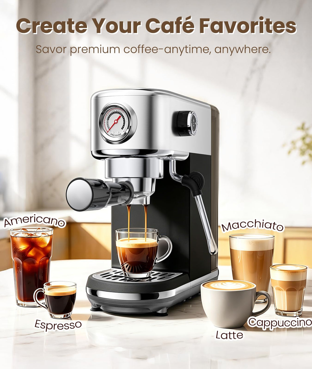 20 Bar Espresso Coffee Machine with Milk Frother G475