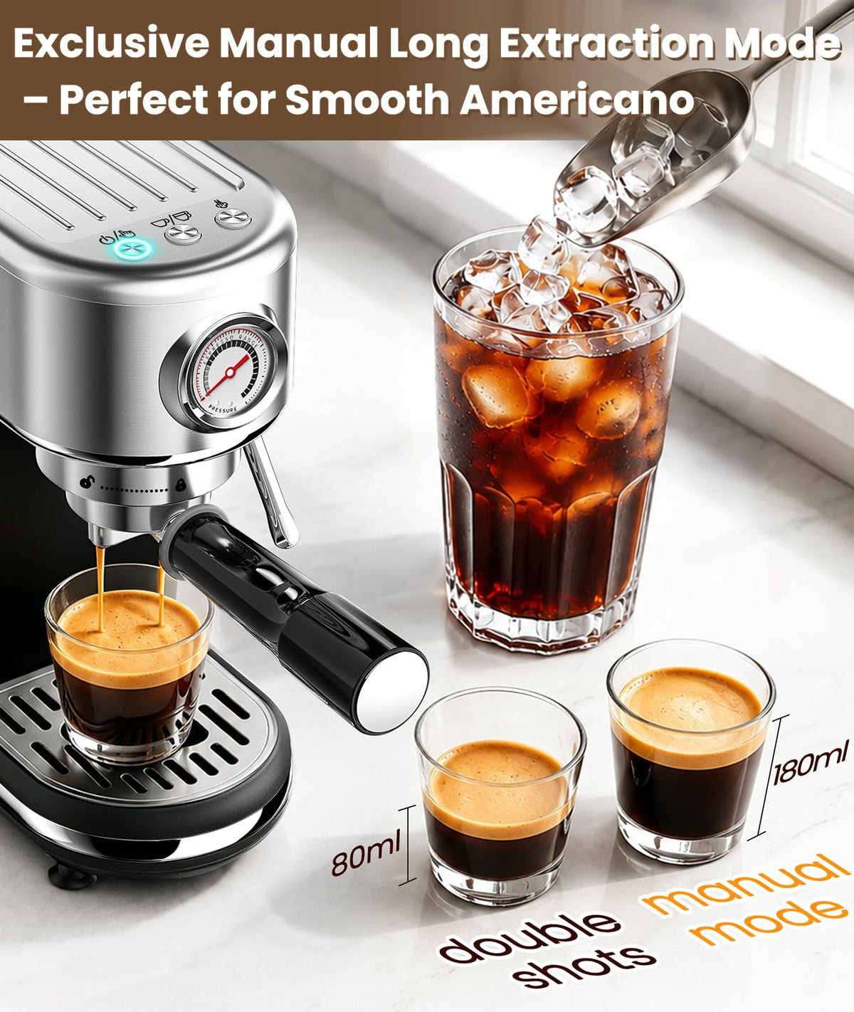 20 Bar Espresso Coffee Machine with Milk Frother G475