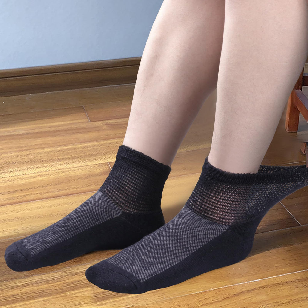 Bamboo Viscose Diabetic Socks, Black, Size 10-13, 5 Pairs H23676
