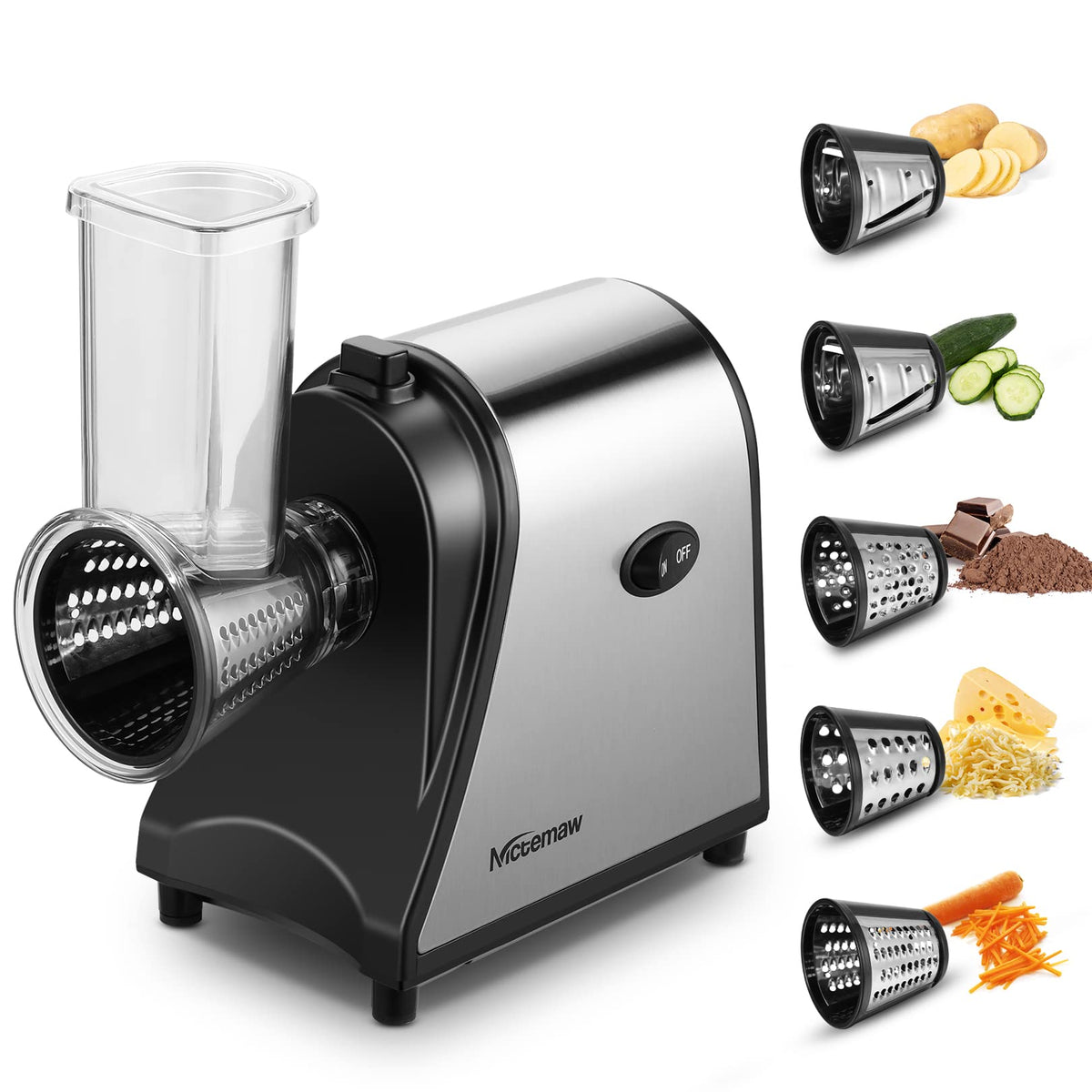 Electric Vegetable Cutter 500 W with 5 Cutting Drums O367877