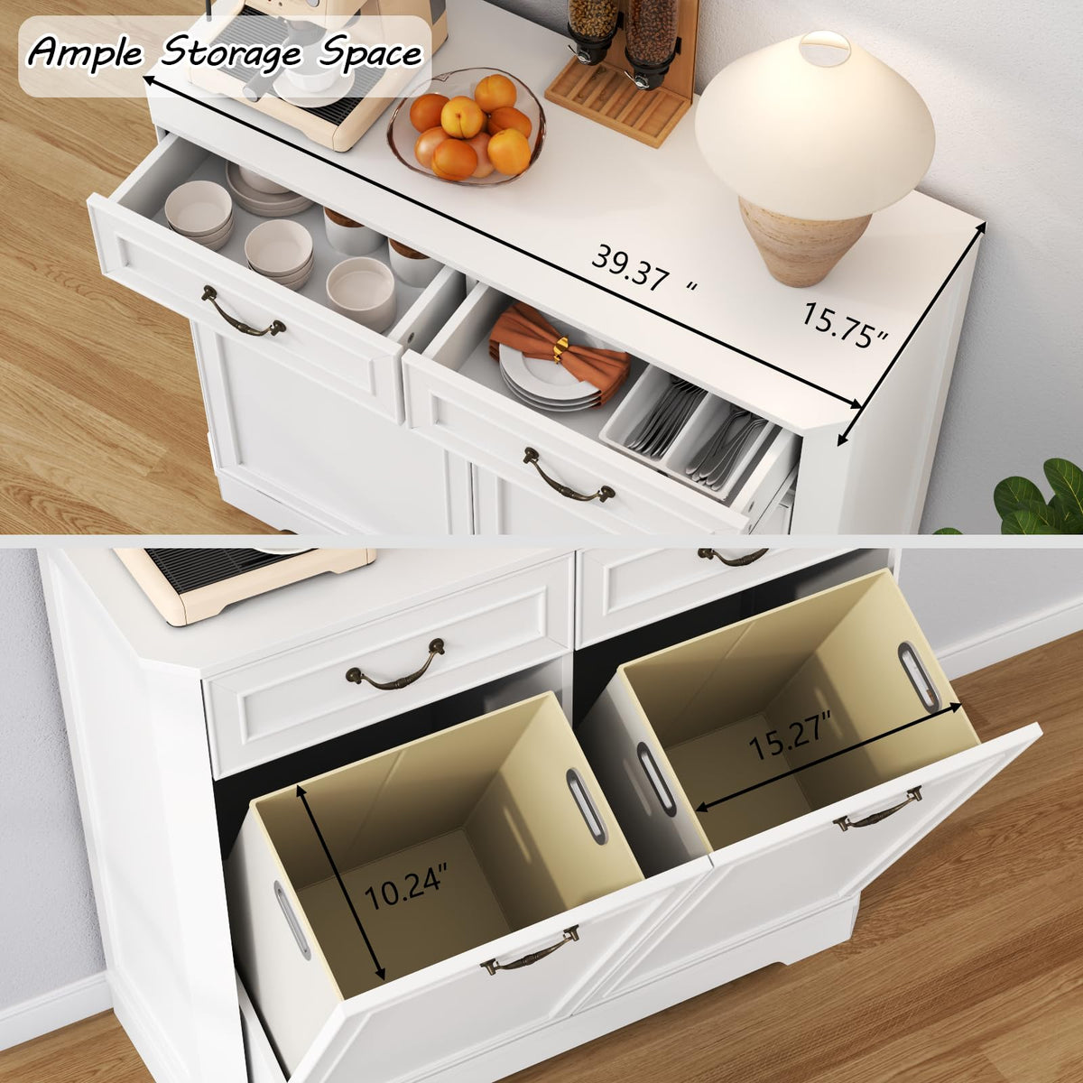 Double Tilt Out Laundry Hamper Cabinet E803501