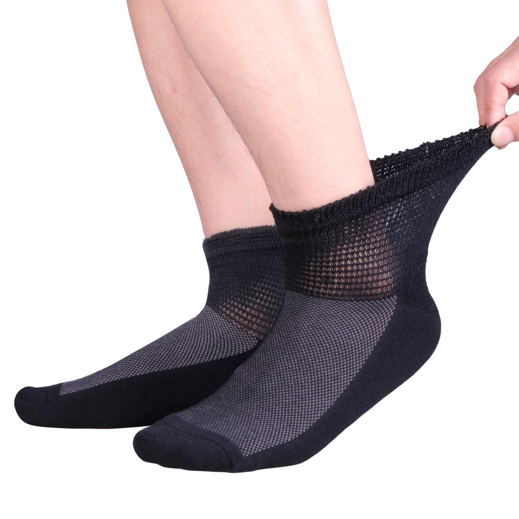 Bamboo Viscose Diabetic Socks, Black, Size 10-13, 5 Pairs H23676