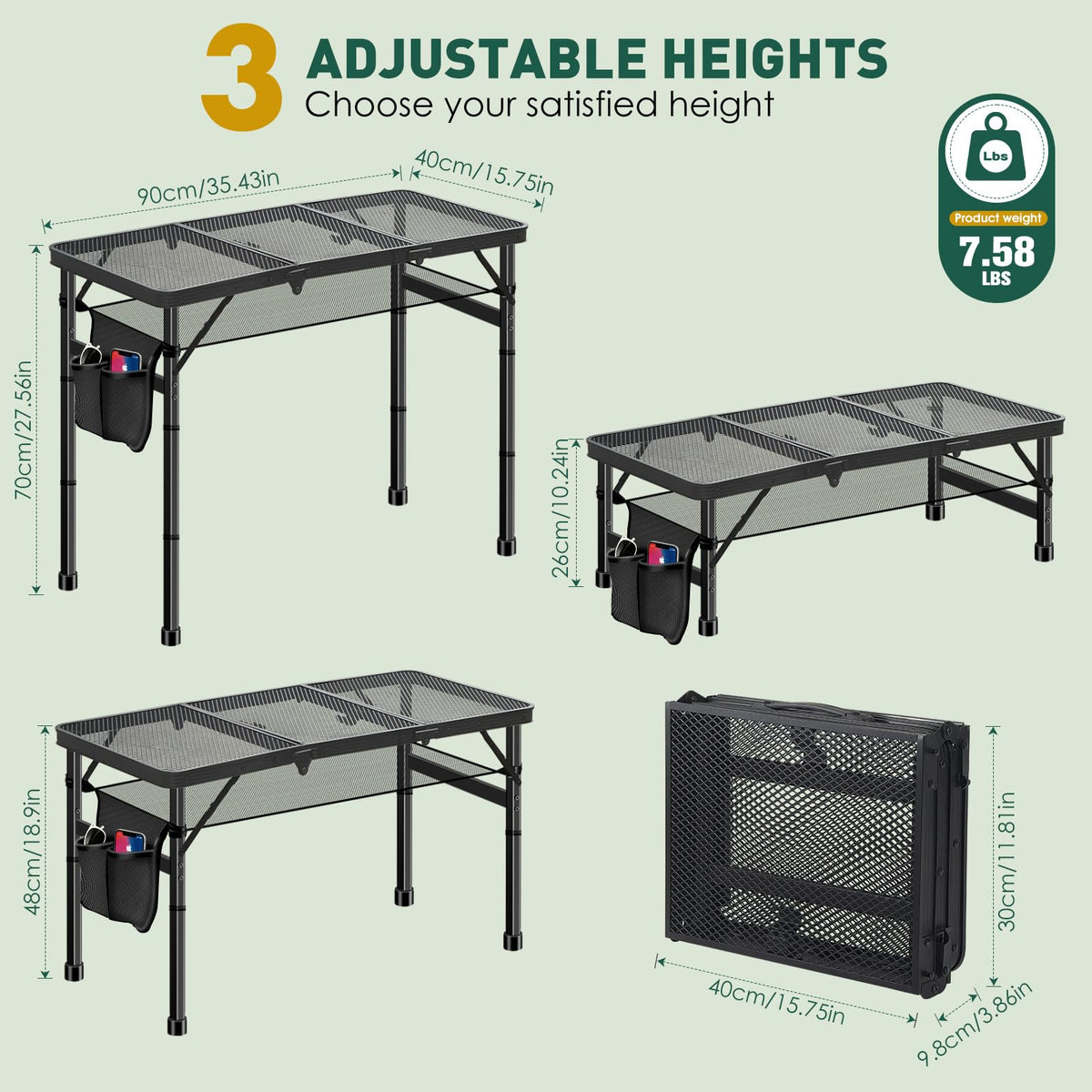 3ft Aluminum Folding Camping Table G68614