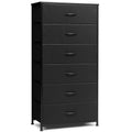 Black 6-Drawer Fabric Dresser O140434
