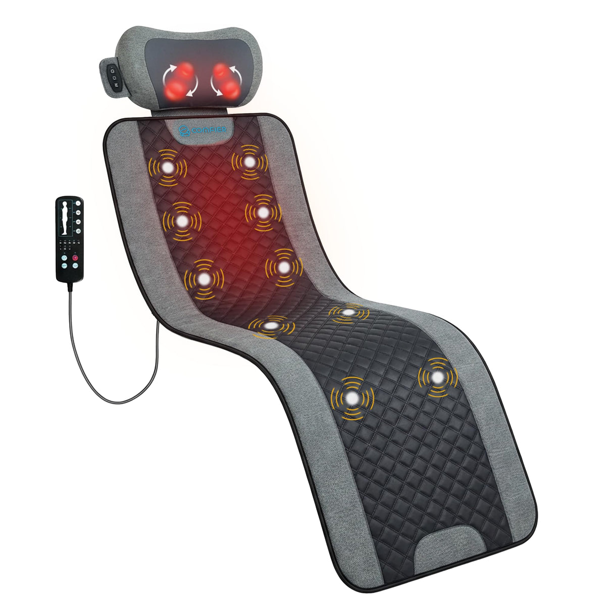 Full Body Vibration Massage Mat with Shiatsu Neck Pillow L367