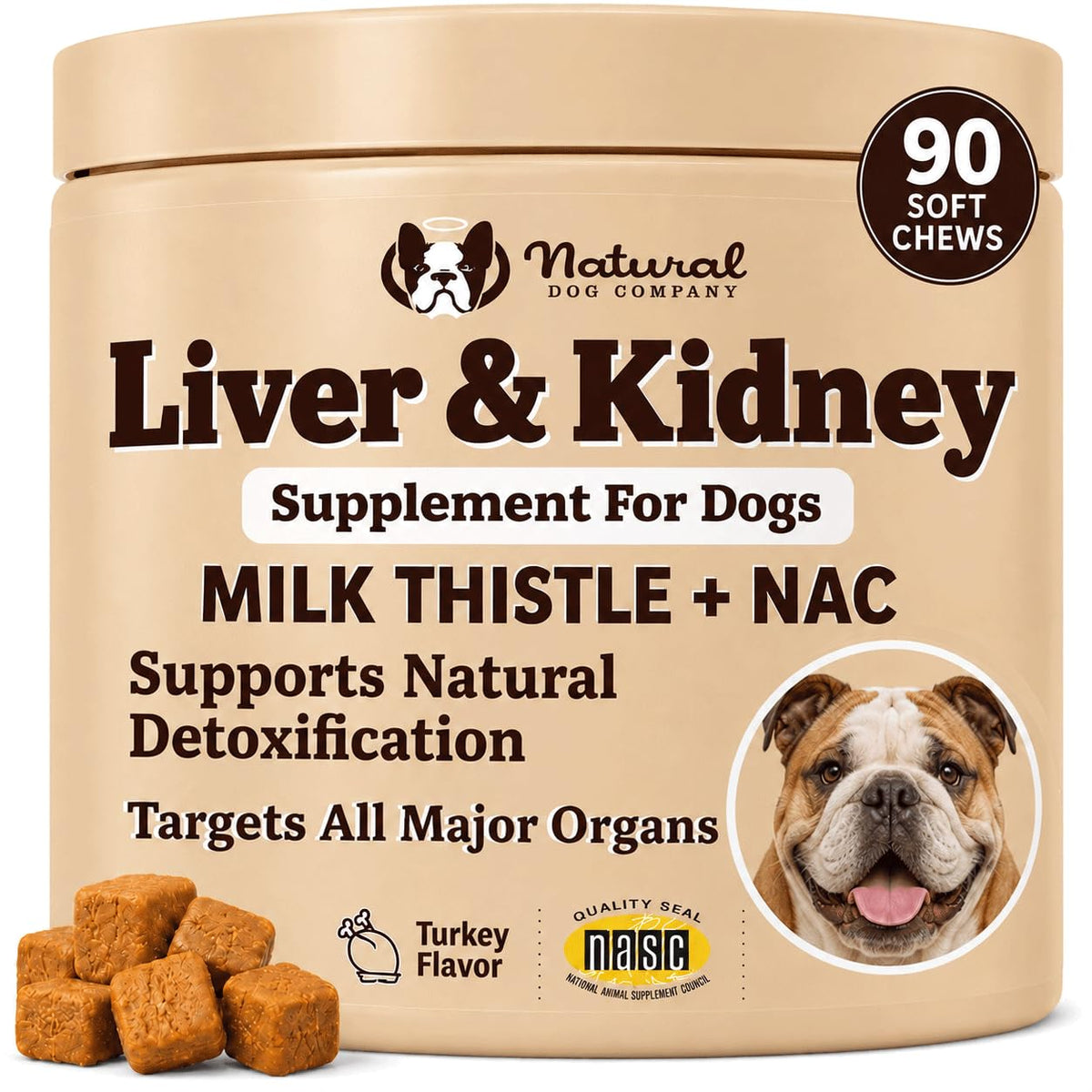 Liver & Kidney Supplement for Dogs 90 Soft Chews H24490