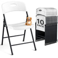 White 10 Pack Plastic Folding Chair Q737