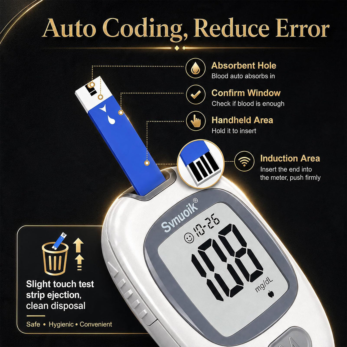 Blood Glucose Monitor Kit with 100 Strips & Lancets M461839