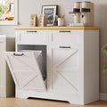 8-10 Gallons Tilt Out Trash Can Cabinet with Drawer V797545