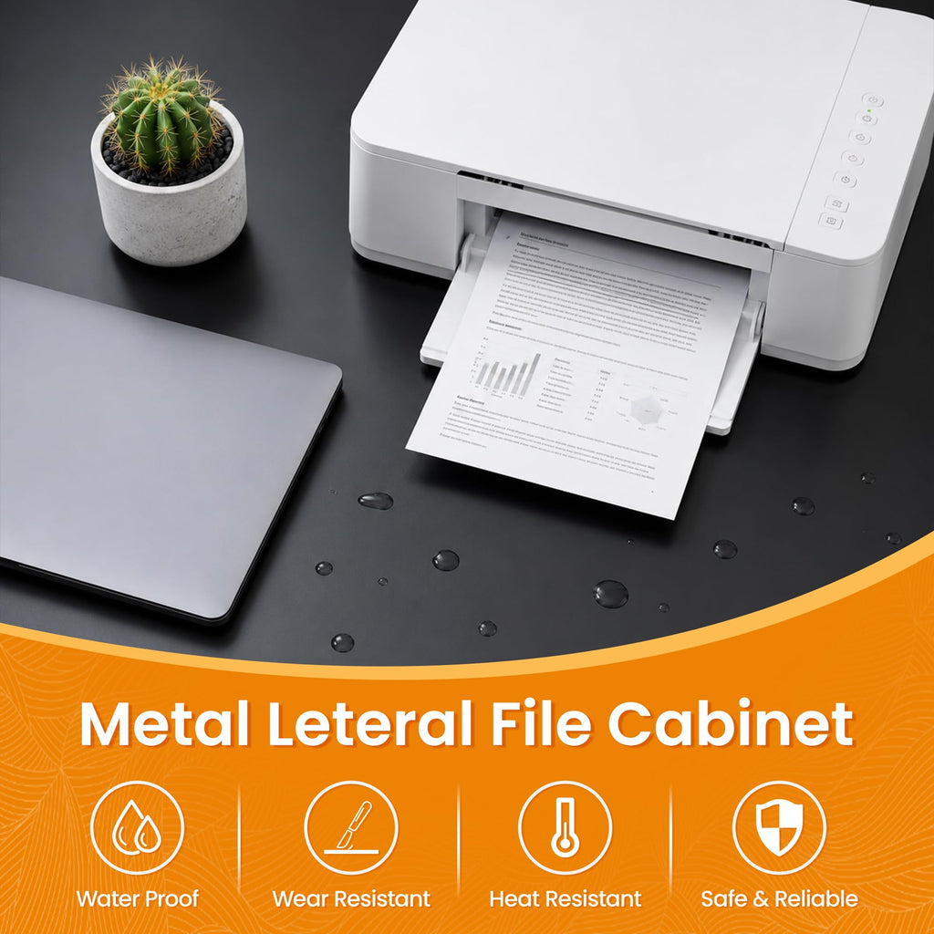 Black 2 Drawer Lateral File Cabinet with Lock C9826