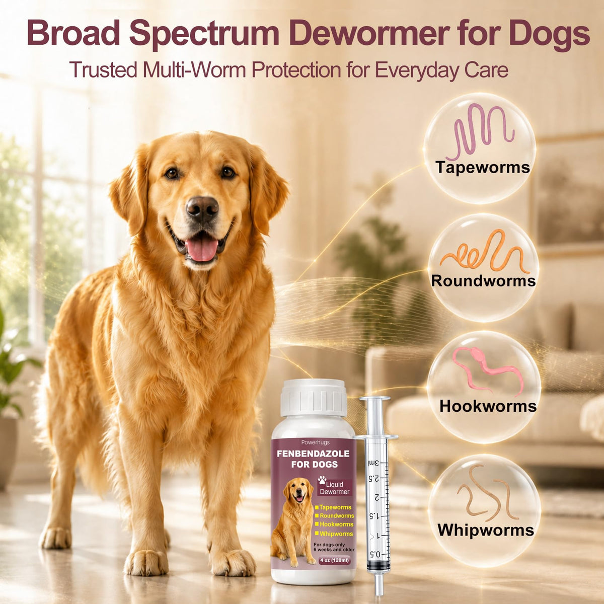 Dog Dewormer for Tapeworms, Roundworms, Hookworms and Whipworms N301