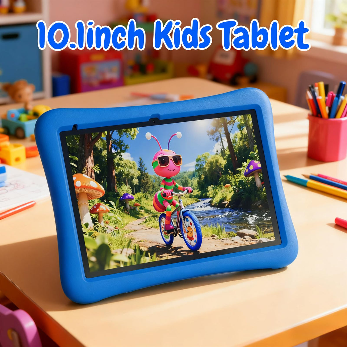 Kids Tablet 10 Inch Android 8GB RAM 32GB ROM Dual Camera 6000mAh with Case X876