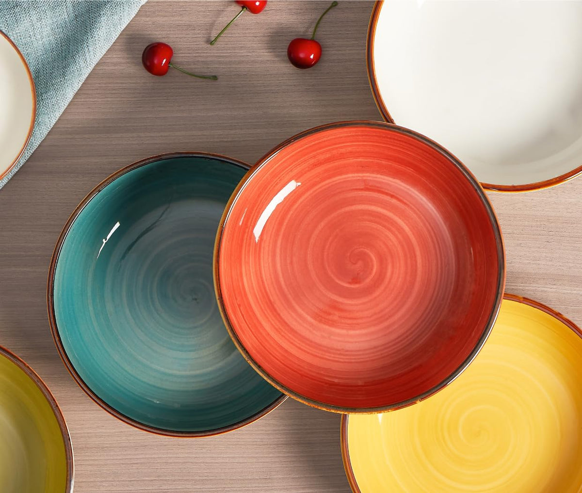 30 Ounce Porcelain Pasta Bowls Set of 4 Assorted Color V604916