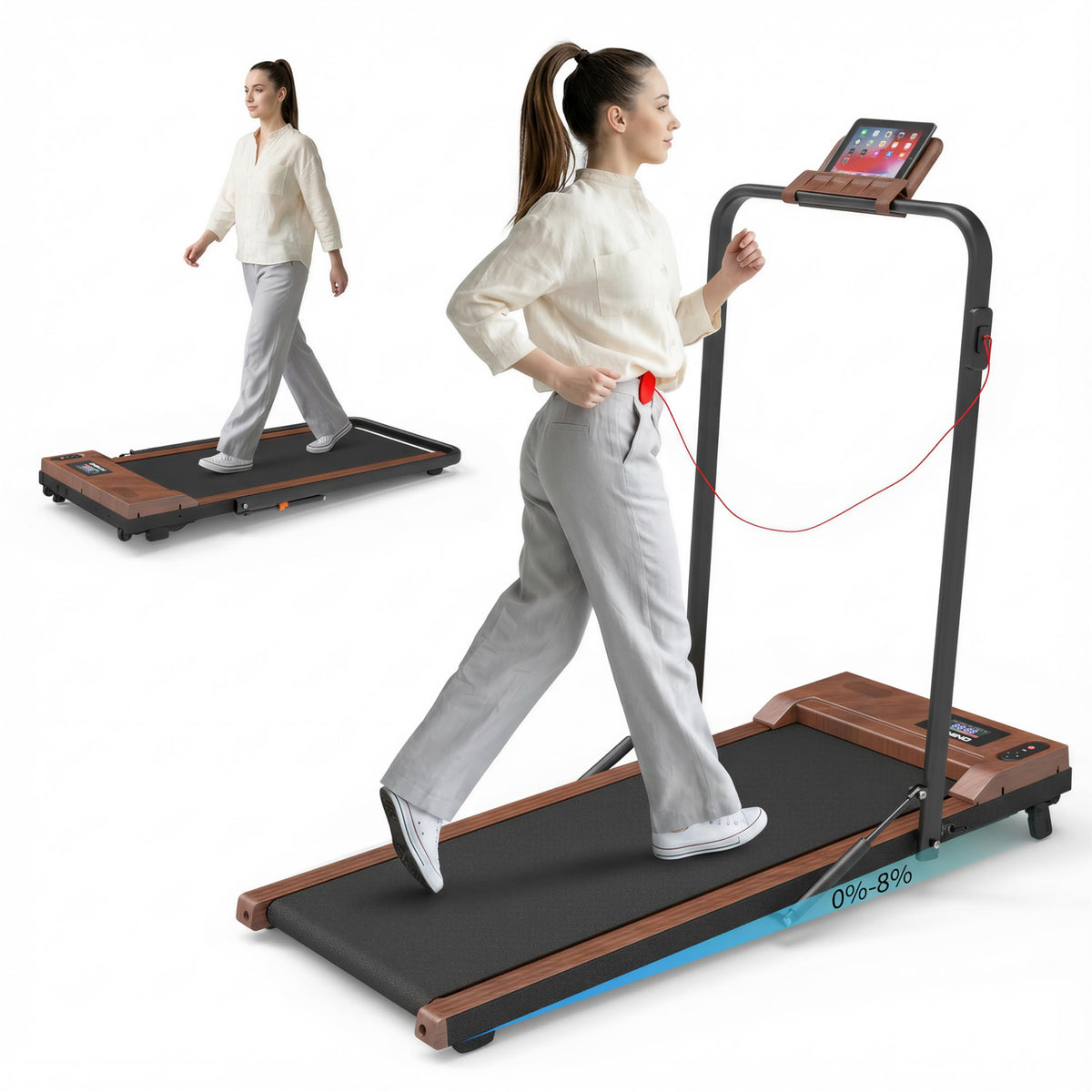 2 in 1 Under Desk Treadmill 2.5HP Portable Treadmill G93439