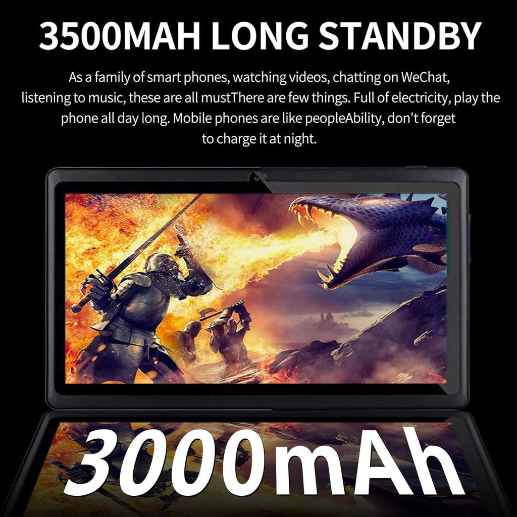 Android Tablet 7-inch HD Display 1GB +8GB 3000 mAh Black P1075