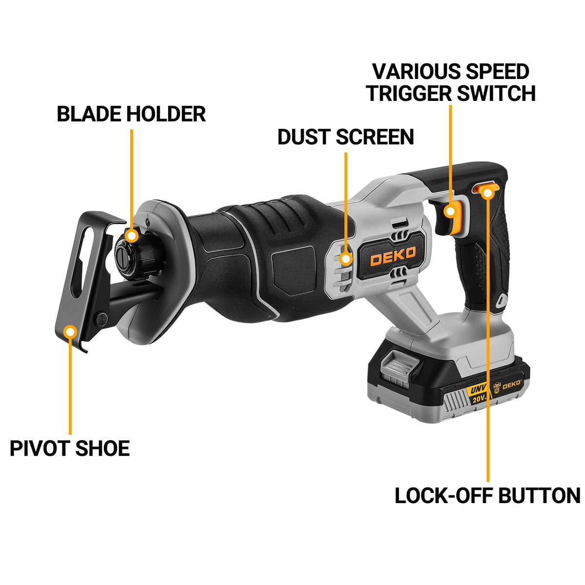 20V Cordless Reciprocating Saw with Battery and Charger G894